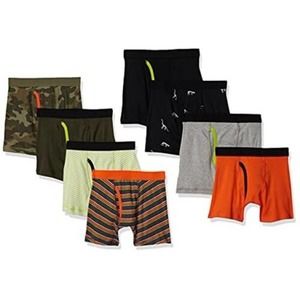 Boys' Kids Cotton Boxer Briefs Underwear, Size L (10) Multicolor
